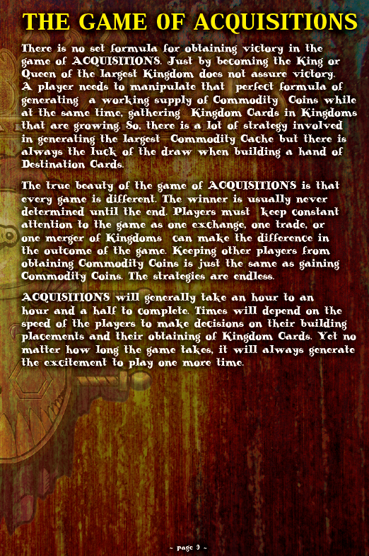 ACQUISITIONS Rules Booklet Page 9