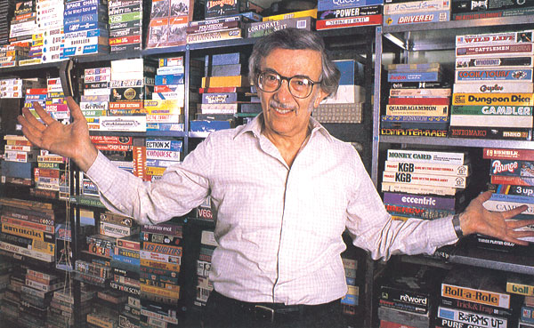 Sid Sackson and his legendary games collection (photo courtesy of Nick Koudis)