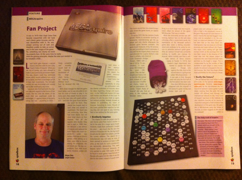 MEGAcquire Fan Project, Spielbox Magazine, Issue #4, 2013