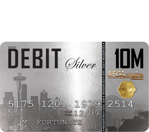 MEGAcquire GOLD 10M Silver Debit Card