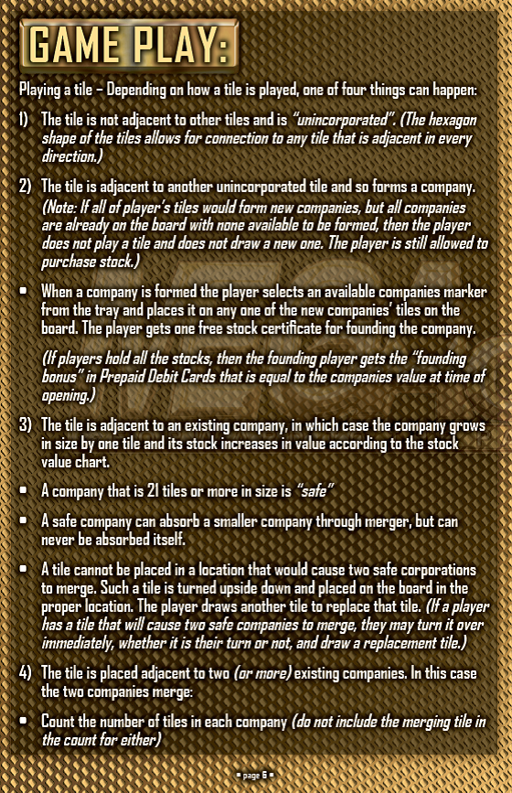MEGAcquire GOLD Rules Booklet Page 6