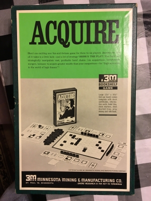 Back of 1963 ACQUIRE Game Box